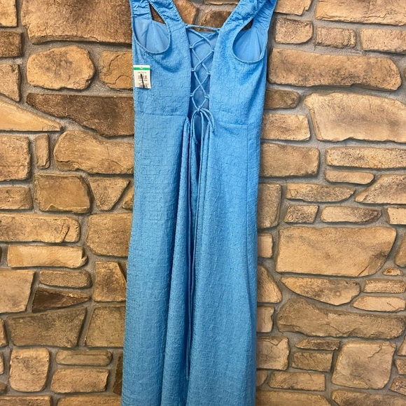 ASTR the Label Womens Blue Maxi Square Chest Tie Open Back New Sleeveless xl - Picture 10 of 15